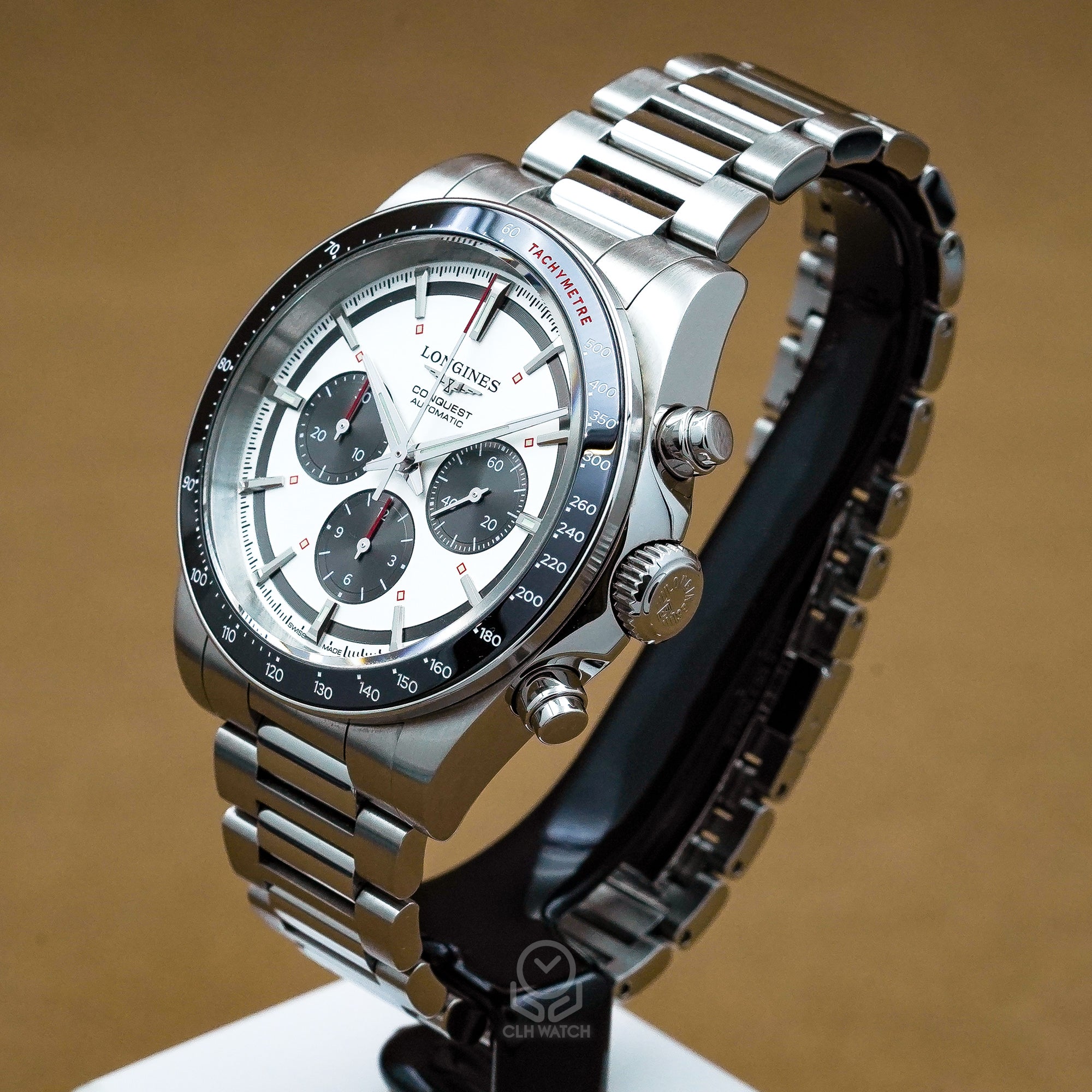 Longines 浪琴 Conquest 征服者 銀白熊貓面盤 機械計時碼錶 L38354726 2025年 42mm