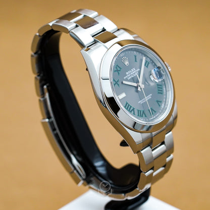 Rolex 勞力士 Datejust 41 126300 溫布頓面盤 綠羅馬 經典日曆腕錶 2019年台灣公司貨 DJ41mm