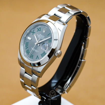 Rolex 勞力士 Datejust 41 126300 溫布頓面盤 綠羅馬 經典日曆腕錶 2019年台灣公司貨 DJ41mm