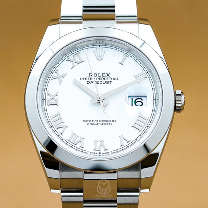 Rolex 勞力士 Datejust 41 系列 126300 白色羅馬面 蠔式三板帶 2024年 DJ41 DJ2