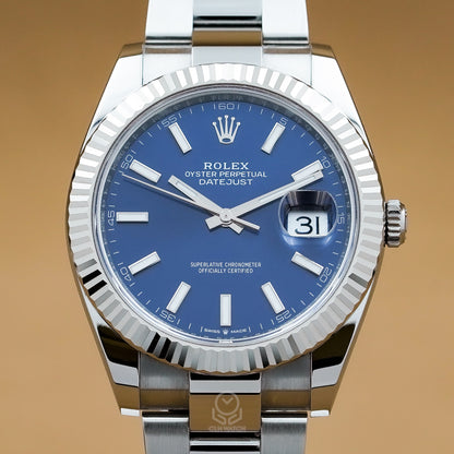 Rolex 勞力士 Datejust 41 系列 126334 三角坑紋外圈 藍面 蠔式三板帶 2025年 DJ2 41mm