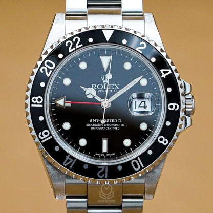 ROLEX 勞力士 格林威治型 II GMT-Master II 黑鋁圈 16710 40mm 2003年 台灣公司貨 95%新