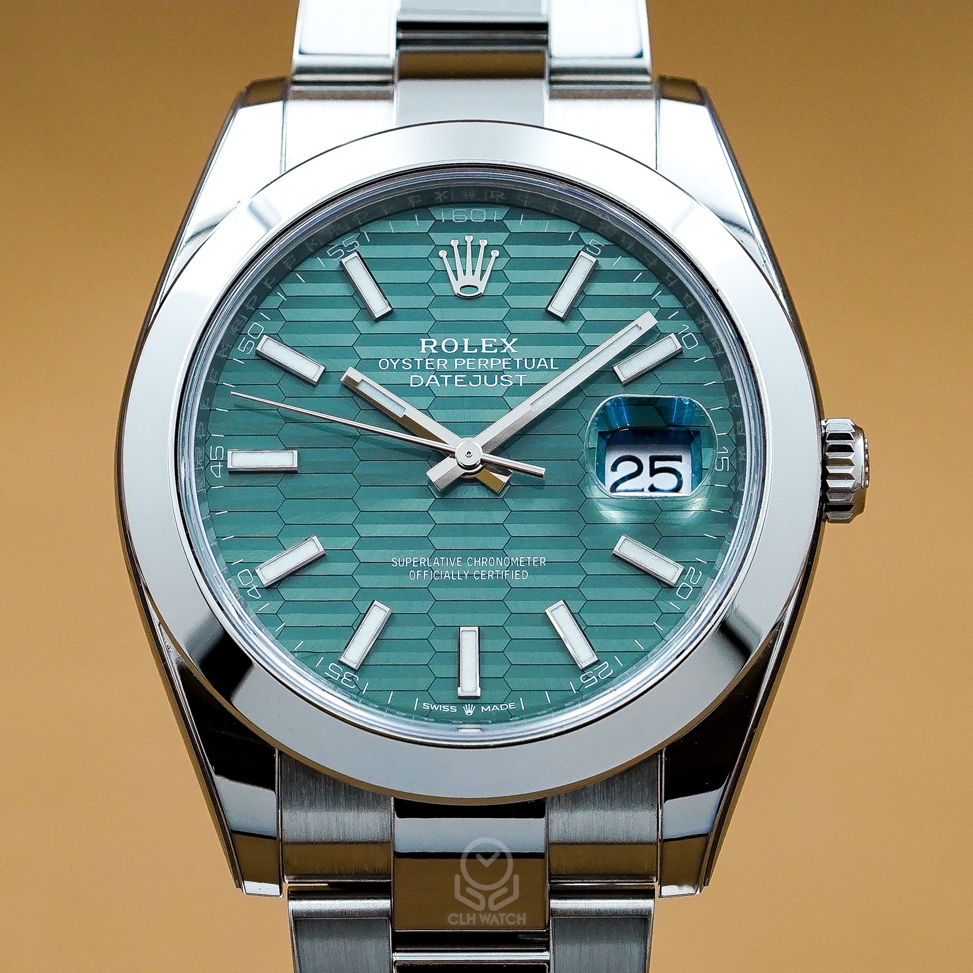 ROLEX 勞力士 日誌型 Datejust 126300 綠色坑紋面 平光圈 DJ2 DJ41mm 2023年 台灣公司貨 95%新