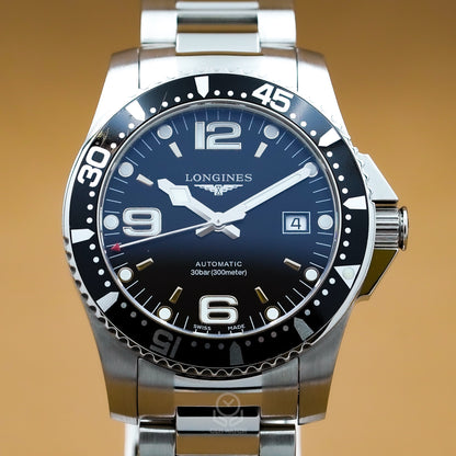 Longines 浪琴 深海征服者系列 HydroConquest L36424566 黑色鋁圈 老浪鬼 41mm 2016年 台灣公司貨 95%新