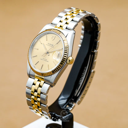 Tudor 帝舵 王子系列 Prince Date 74033 半金 太陽紋 34mm 未知年份 單錶 80%新 勞力士龍頭