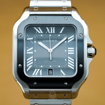 Cartier 卡地亞 山度士 Santos de Cartier WSSA0037 灰面 大型款 2023年 台灣公司貨 95%新