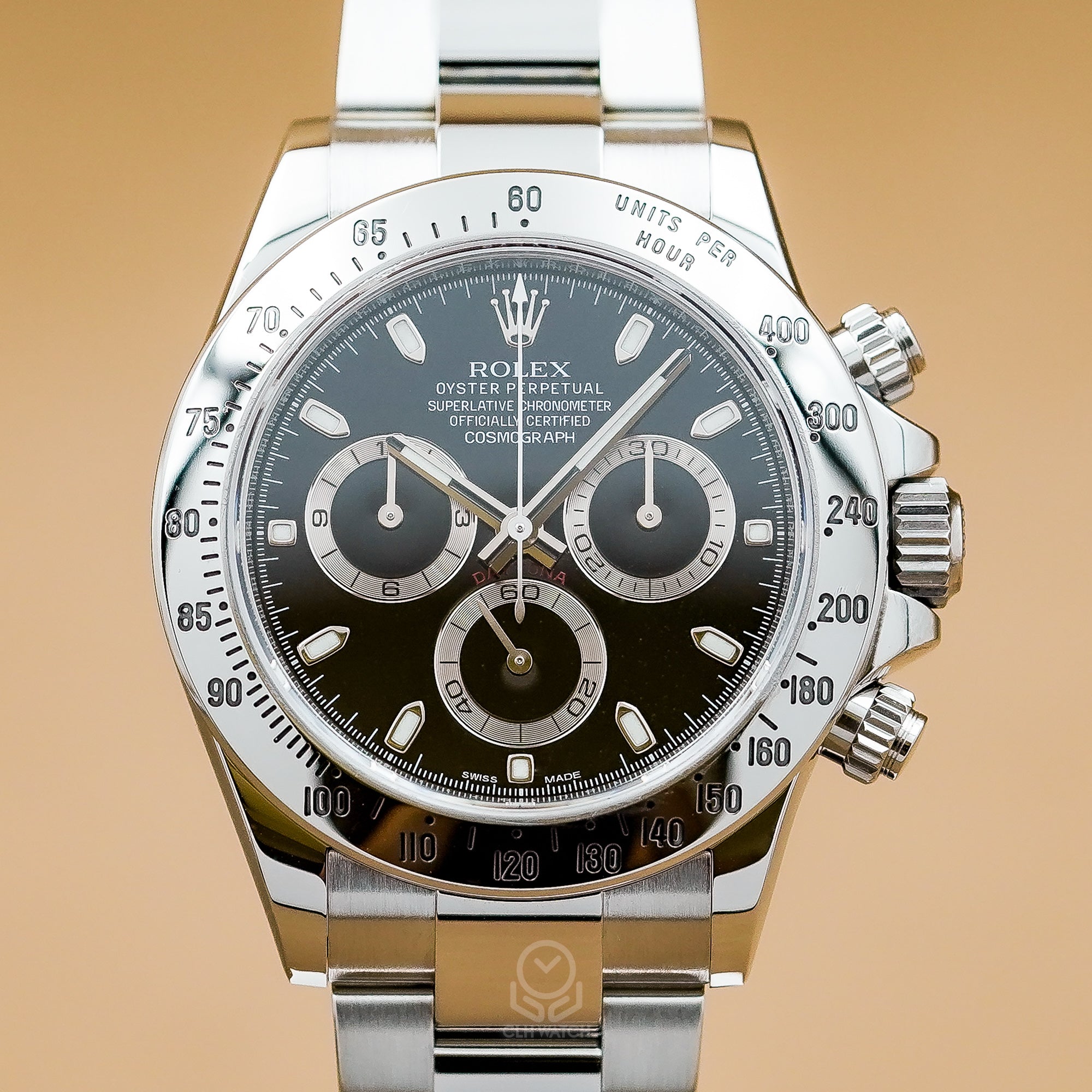 Rolex 勞力士 Daytona 宇宙計時型迪通拿 116520 黑面 鋼王 APH面 藍光 閃圈 新扣 40mm 2015年 95%新 黑迪 鋼迪