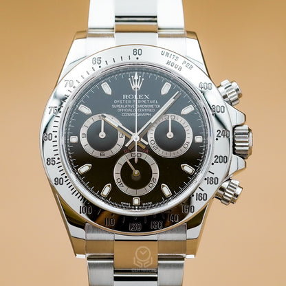 Rolex 勞力士 Daytona 宇宙計時型迪通拿 116520 黑面 鋼王 APH面 藍光 閃圈 新扣 40mm 2015年 95%新 黑迪 鋼迪(已交流)