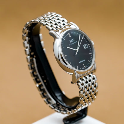 IWC 萬國錶 Portofino 柏濤菲諾系列 IW353306 原廠鋼帶版 黑面 38mm 單錶 90%新