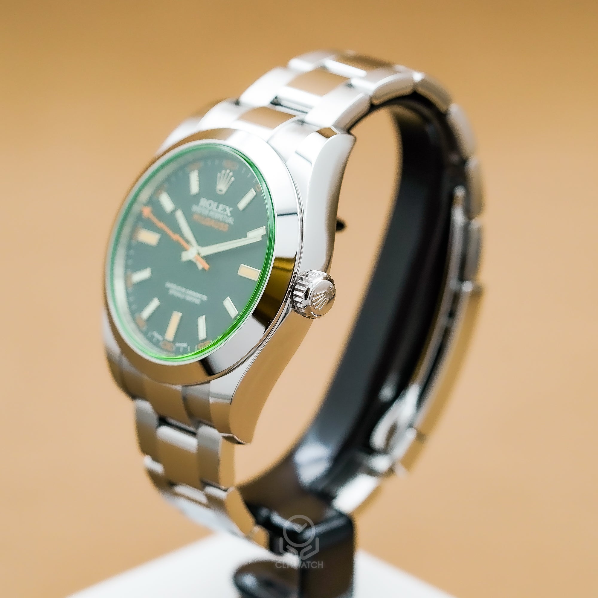 Rolex 勞力士 Milgauss 116400GV 黑面綠玻璃 閃電橘秒針 116400 40mm 2019年 95%新