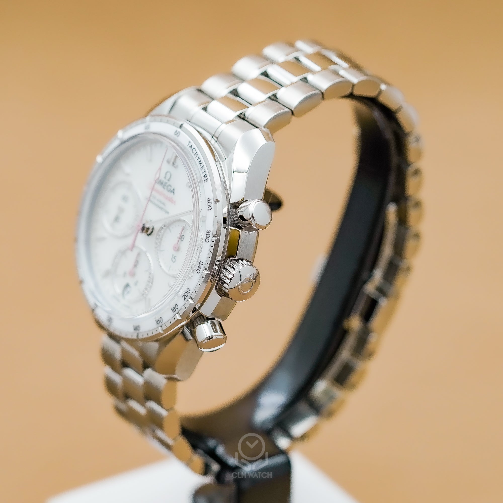 OMEGA 歐米茄 超霸系列 同軸擒縱計時腕錶 324.30.38.50.55.001 珍珠母貝鑽面 32430385055001 38mm 2023年 台灣公司貨 95%新