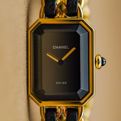 Chanel 香奈兒 Première 首映系列 首代經典黑金皮穿鍊 首映錶 H0001 S號 手圍約14.5CM 單錶（已交流）