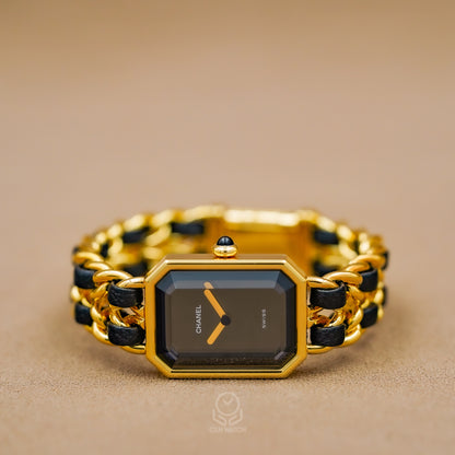 Chanel 香奈兒 Première 首映系列 首代經典黑金皮穿鍊 首映錶 H0001 S號 手圍約14.5CM 單錶（已交流）