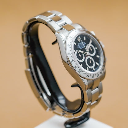 Rolex 勞力士 Daytona 宇宙計時型迪通拿 116520 黑面 鋼王 藍光 霧扣 2014年台灣公司貨 95%