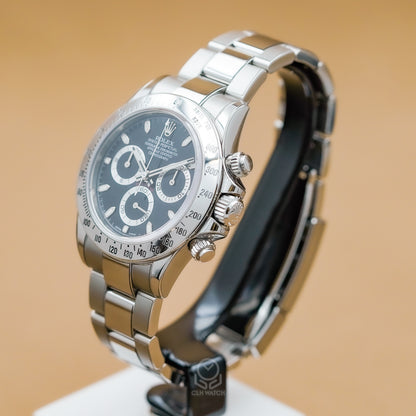Rolex 勞力士 Daytona 宇宙計時型迪通拿 116520 黑面 鋼王 藍光 霧扣 2014年台灣公司貨 95%