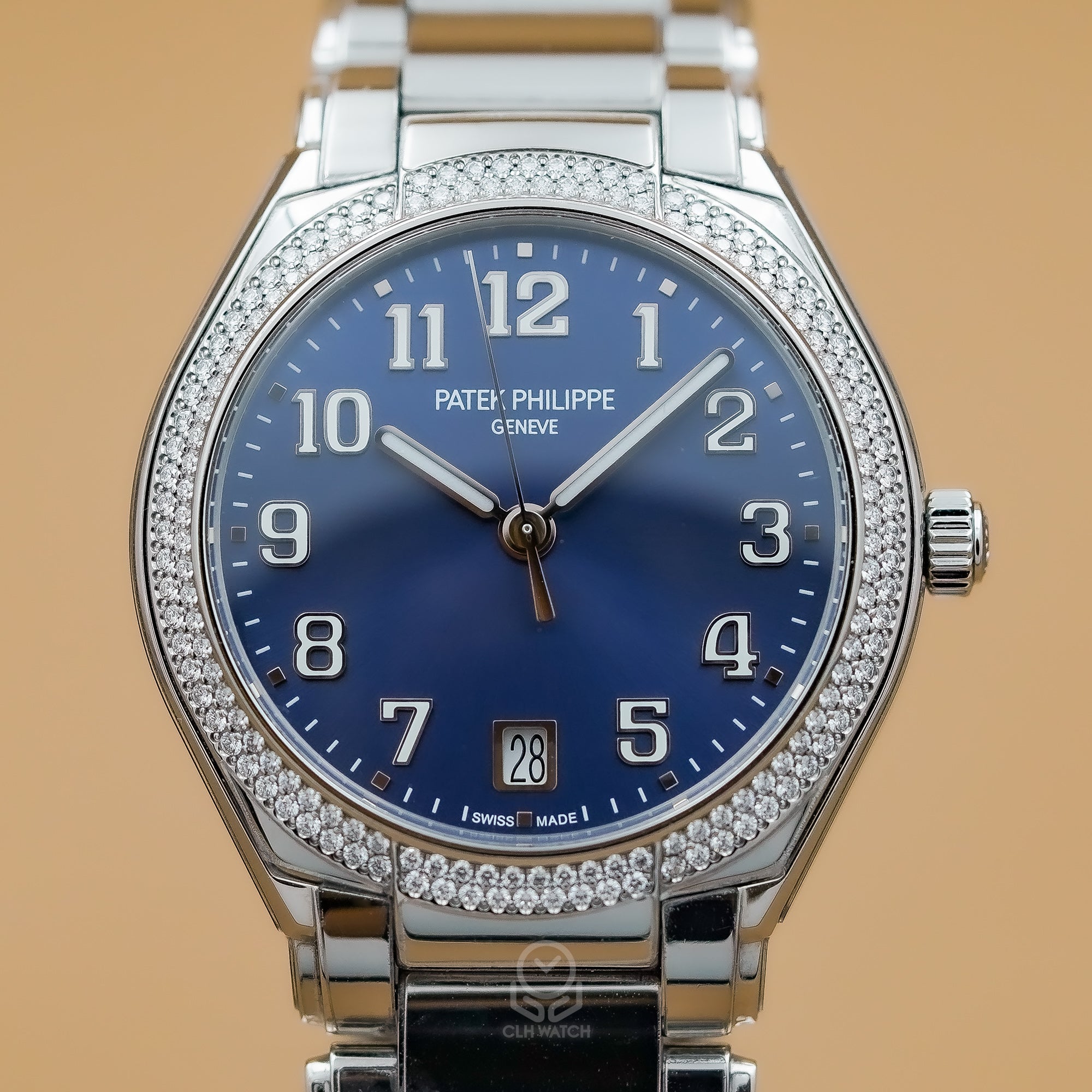 Patek Philippe 百達翡麗 Twenty~4 系列 藍面原鑲鑽 7300/1200A-001 不鏽鋼 自動上鍊 36mm 2024年 97%新