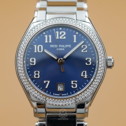 Patek Philippe 百達翡麗 Twenty~4 系列 藍面原鑲鑽 7300/1200A-001 不鏽鋼 自動上鍊 36mm 2024年 97%新