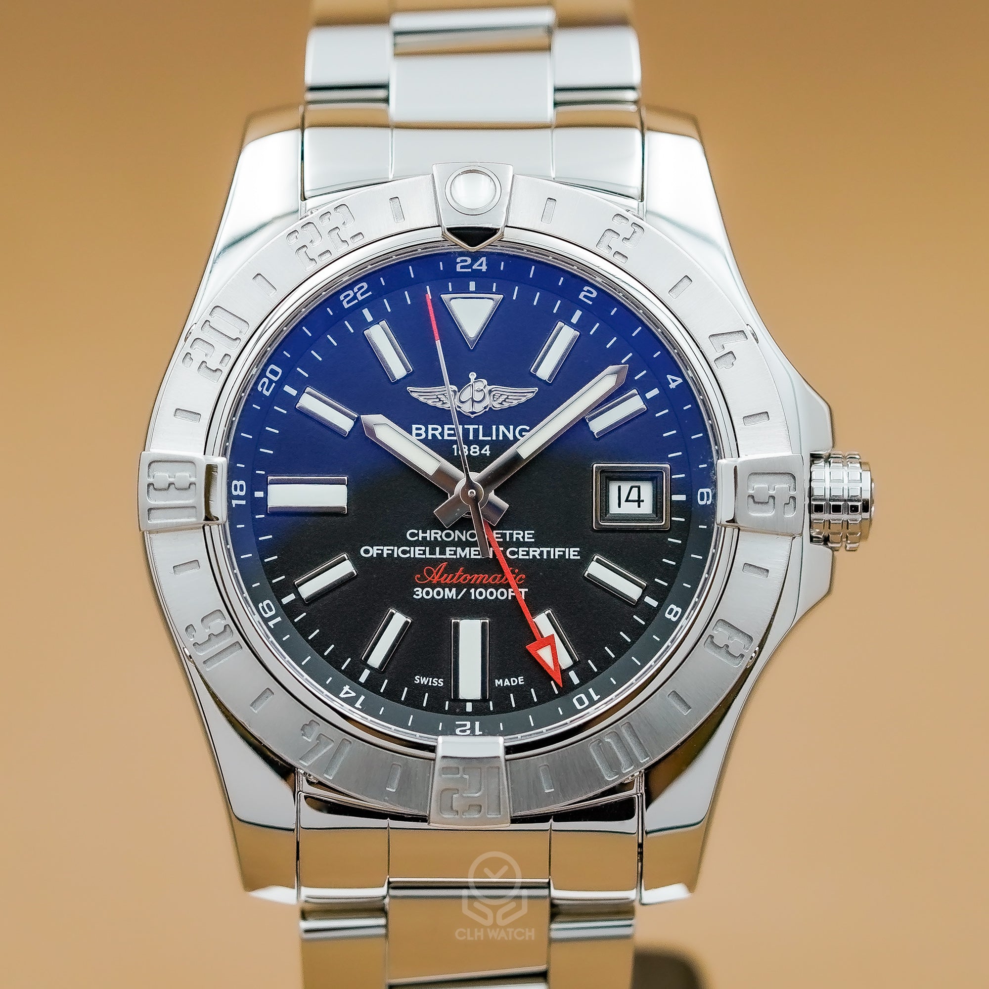 Breitling 百年靈 Avenger II GMT 復仇者二代雙時區腕錶 A3239011/BC35 黑面 43mm 2018年 台灣公司貨 95%新