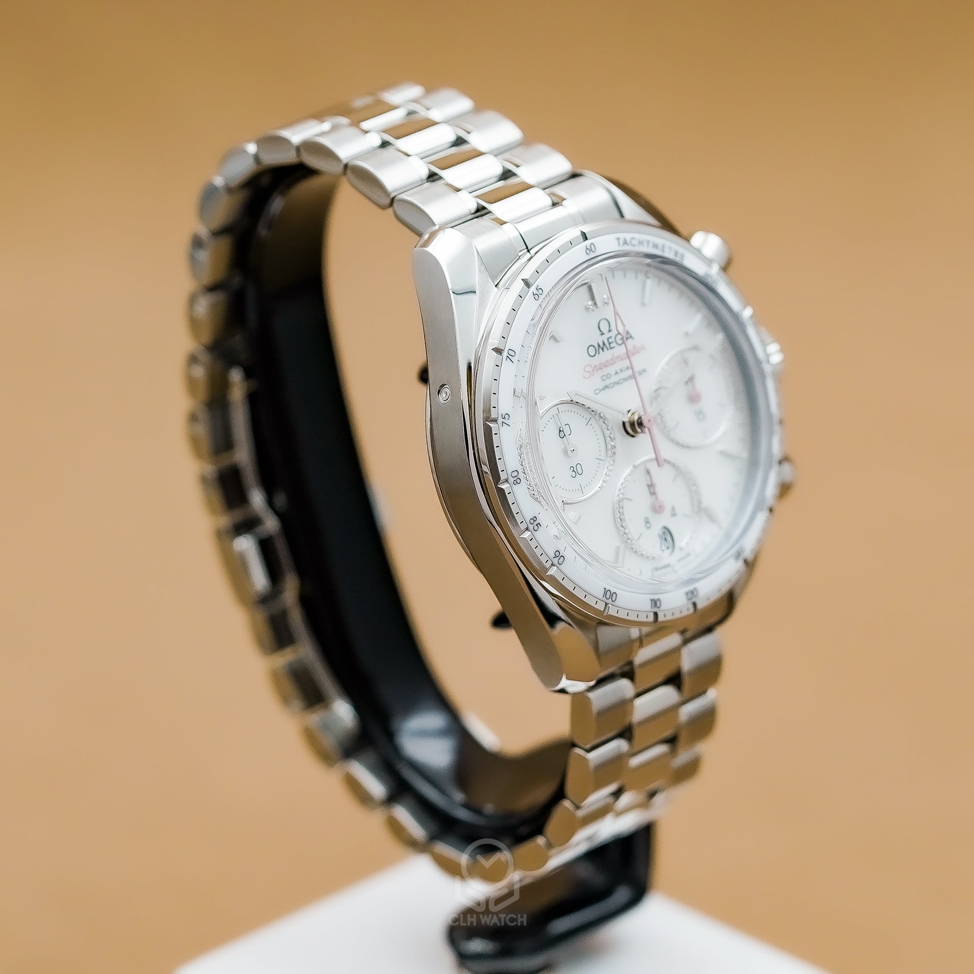 OMEGA 歐米茄 超霸系列 同軸擒縱計時腕錶 324.30.38.50.55.001 珍珠母貝鑽面 32430385055001 38mm 2026年 台灣公司貨 95%新