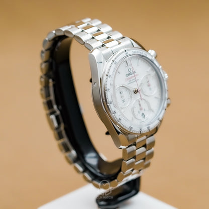 OMEGA 歐米茄 超霸系列 同軸擒縱計時腕錶 324.30.38.50.55.001 珍珠母貝鑽面 32430385055001 38mm 2026年 台灣公司貨 95%新
