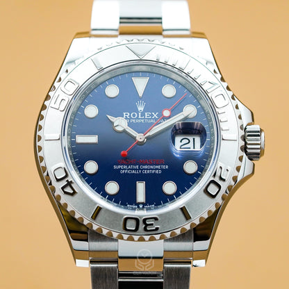 Rolex 勞力士 Yacht-Master 40 遊艇系列 126622 鉑金鋼 太陽紋藍面 蠔式三板帶 40mm 2021年台灣公司貨 95％新