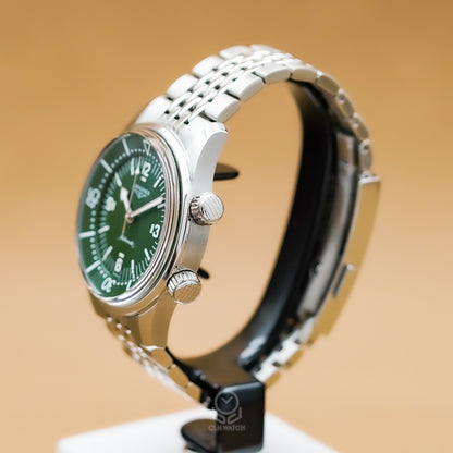 Longines 浪琴 Legend Diver 復古傳奇潛水系列 L37644066 綠面 39mm 2023年台灣公司貨 95％新