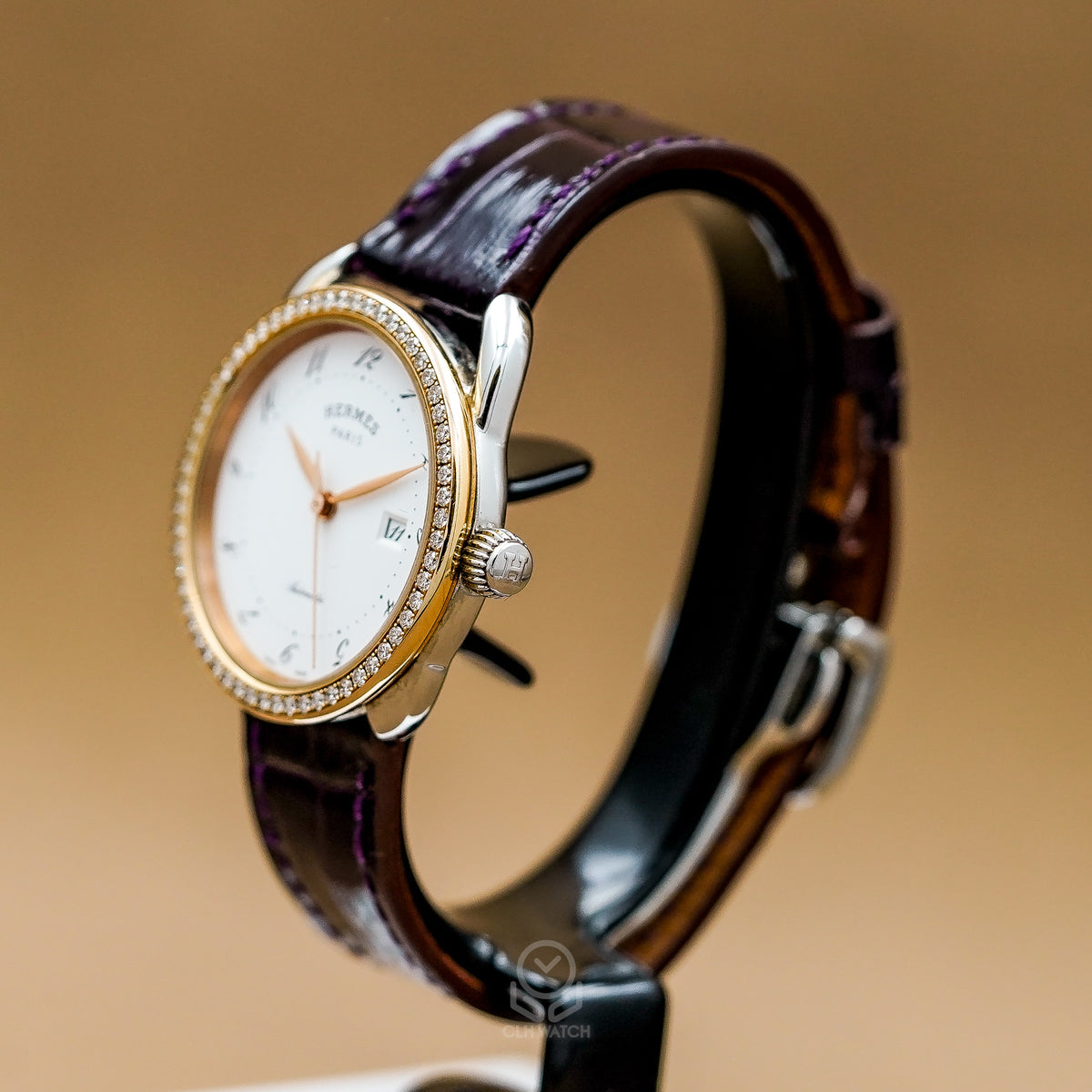 Hermès 愛馬仕 Arceau AR6.423 半金鑽石錶圈 32mm 單錶 95%新