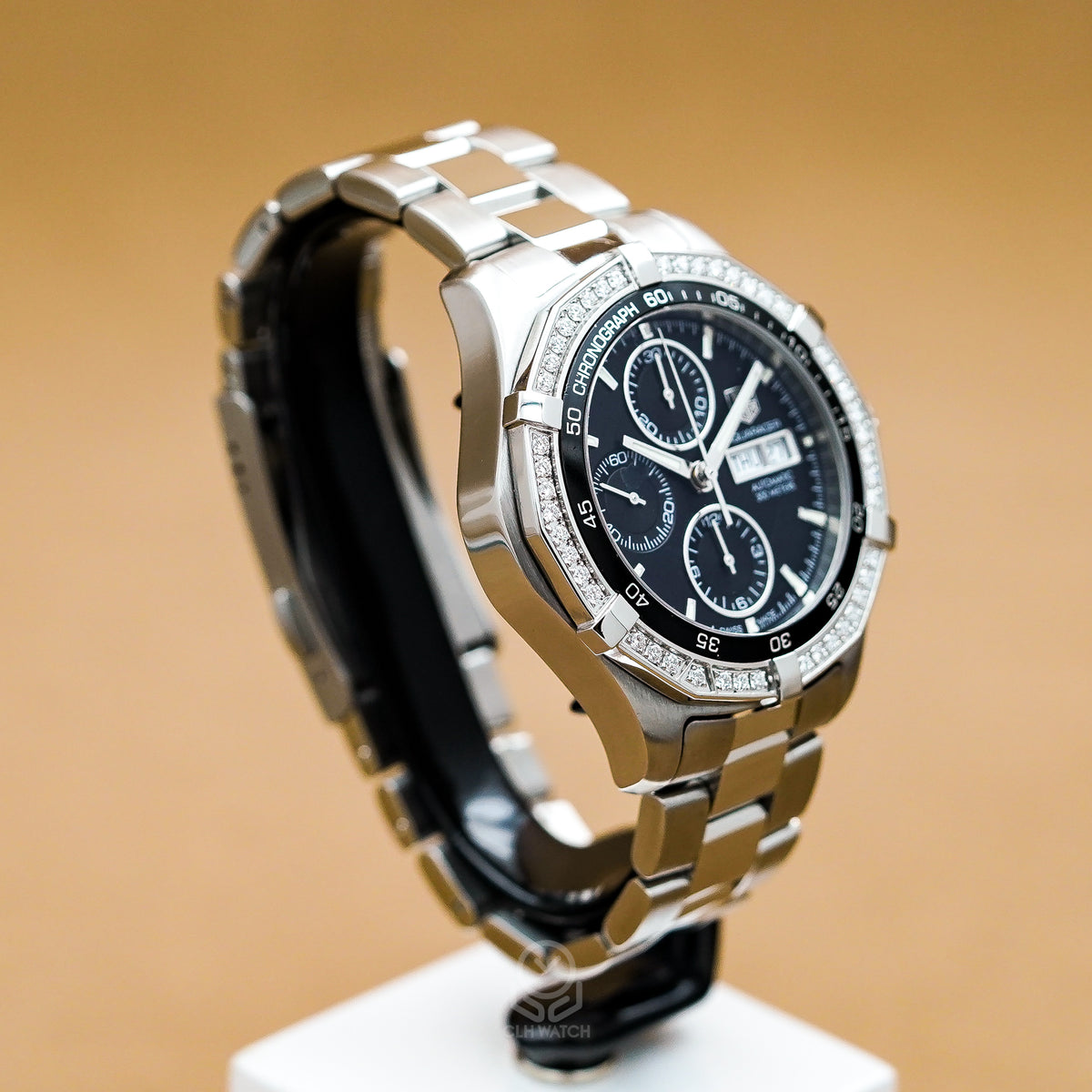 Tag Heuer 泰格豪雅 Aquaracer CAF2014.BA0815 黑面 鑽石外圈 43mm 單錶 95%新