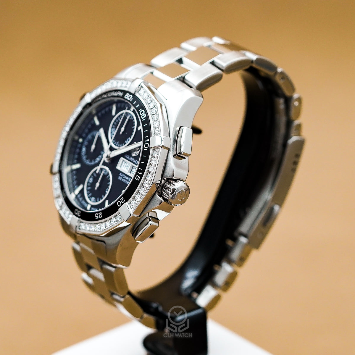 Tag Heuer 泰格豪雅 Aquaracer CAF2014.BA0815 黑面 鑽石外圈 43mm 單錶 95%新