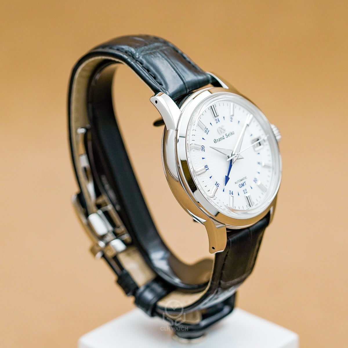 GS Grand Seiko 頂級精工 Elegance Collection SBGM255G 雪之華 Snowdrop 幾何螺旋紋面盤 藍鋼指針 GMT兩地時間