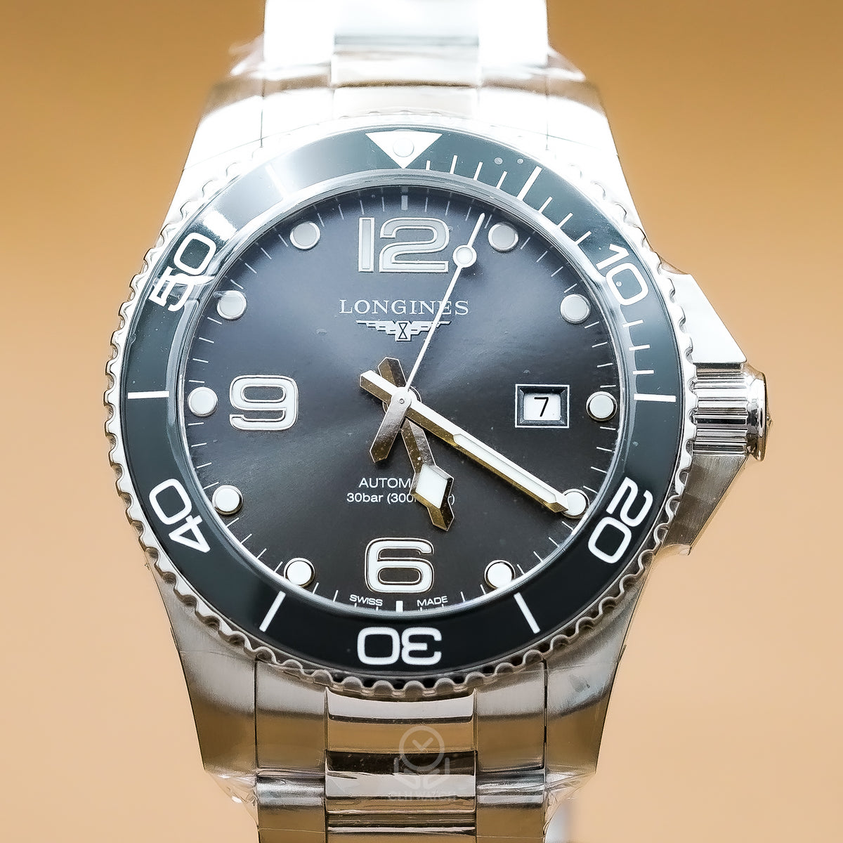 Longines 浪琴 HydroConquest 深海征服者 L37824766 灰色太陽放射線紋面盤 43mm 2026年台灣公司貨 未使用品