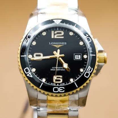 Longines 浪琴 HydroConquest 深海征服者 L37813567 黑面 黃金間金 41mm 2026年台灣公司貨 未使用品