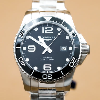 Longines 浪琴 HydroConquest 深海征服者 L37824566 黑色太陽飾紋面盤 黑色陶瓷圈 43mm 2026年台灣公司貨 未使用品