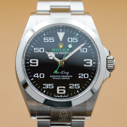 Rolex 勞力士 Air-King 空中霸王型 126900 黑面 綠色秒針 40mm 2024年 95%新
