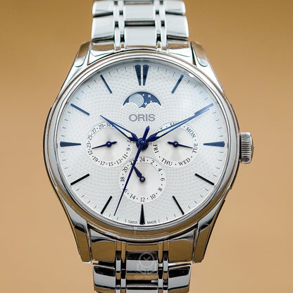 Oris 豪利時 Artelier 多功能月相盈虧錶 灰面 40mm 2022年台灣公司貨 95%新 有貼膜