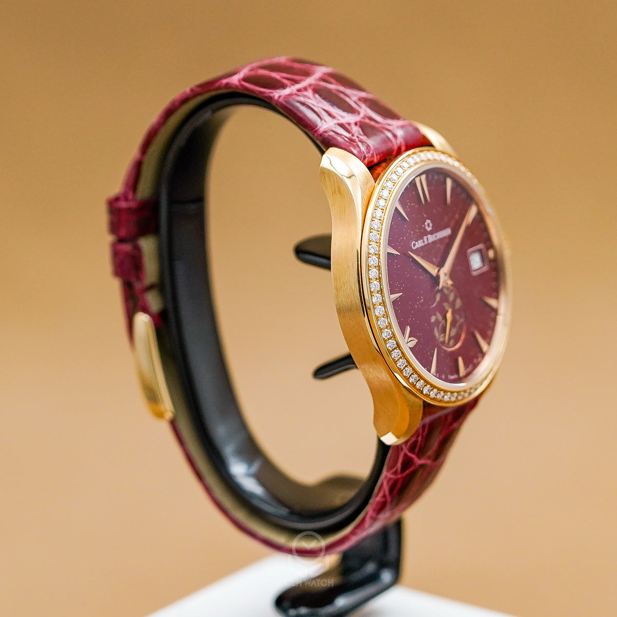 Carl F. Bucherer 寶齊萊 Manero AutoDate LOVE 00.10922.03.93.11 紅面 鑽石玫瑰金 35.5mm 單錶 95%新