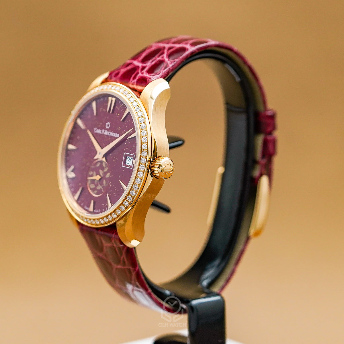 Carl F. Bucherer 寶齊萊 Manero AutoDate LOVE 00.10922.03.93.11 紅面 鑽石玫瑰金 35.5mm 單錶 95%新