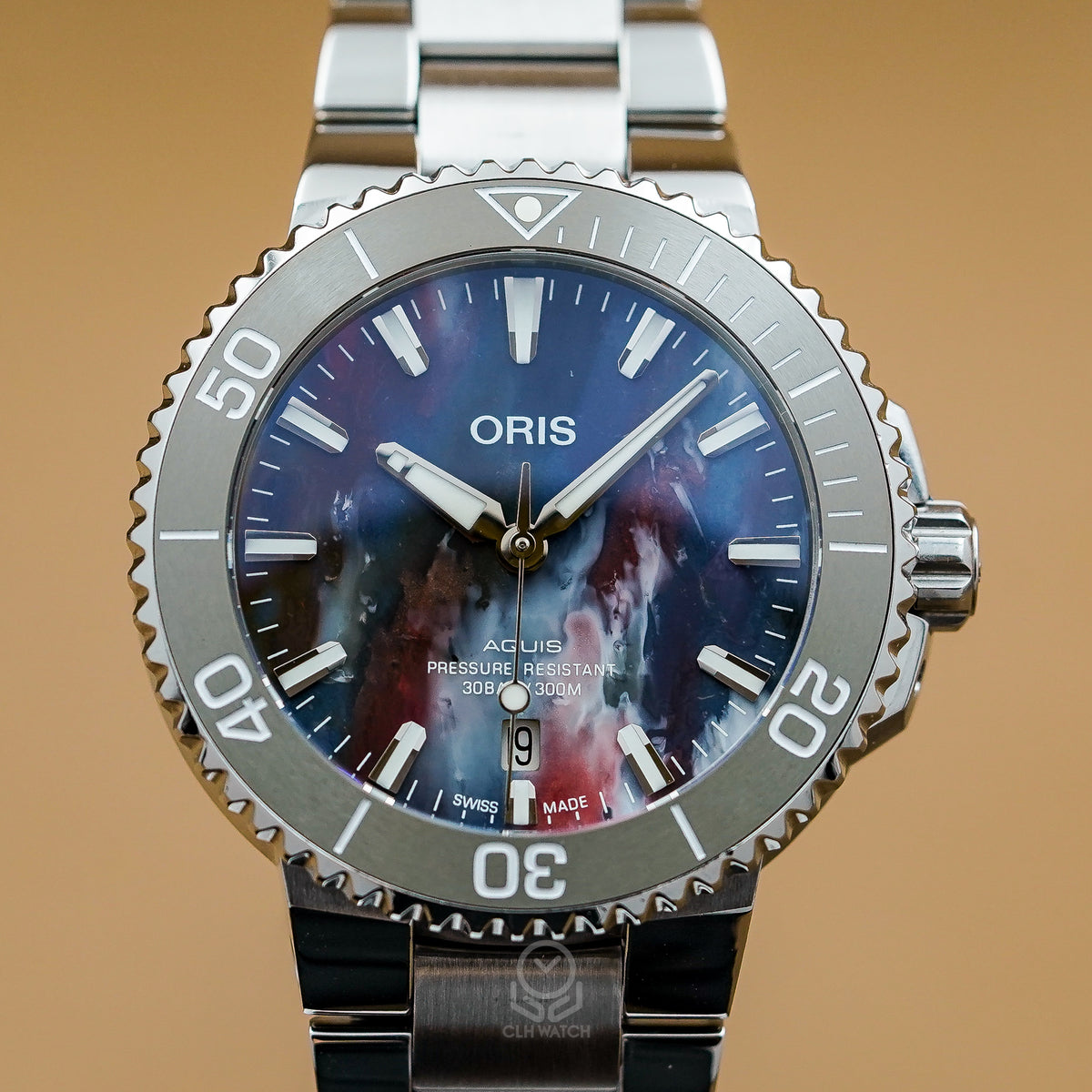ORIS 豪利時 Aquis Upcycle 時間之海 0173377664150 斑斕面盤 潑墨面 41.5mm 2022年台灣公司貨 95%新