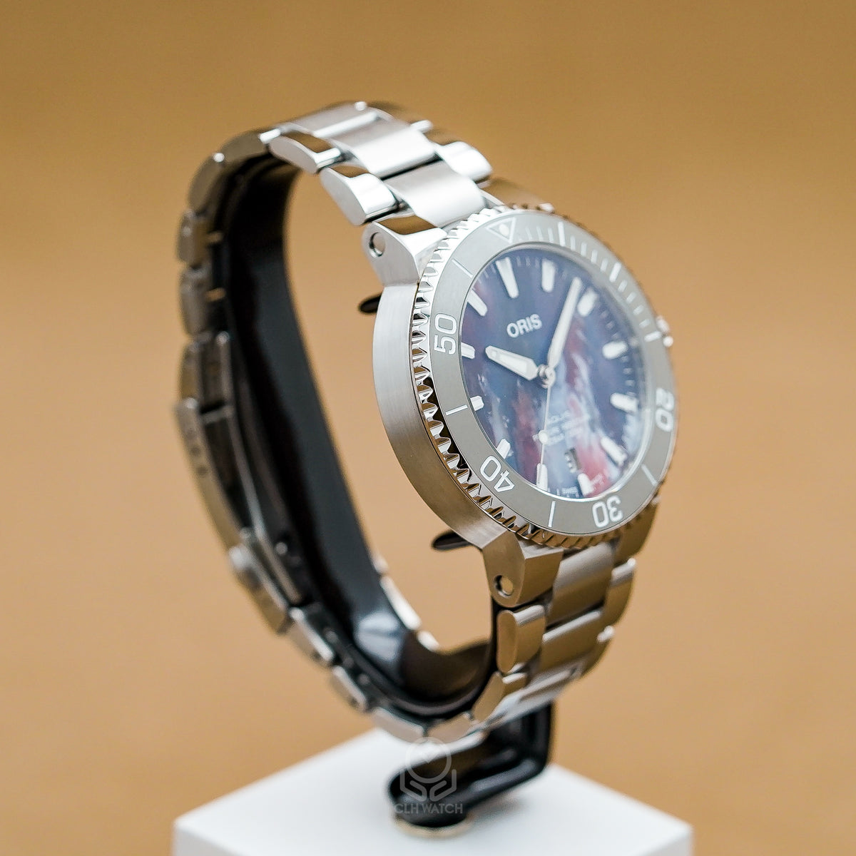 ORIS 豪利時 Aquis Upcycle 時間之海 0173377664150 斑斕面盤 潑墨面 41.5mm 2022年台灣公司貨 95%新