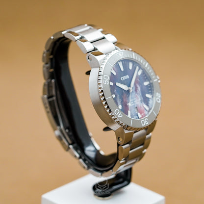 ORIS 豪利時 Aquis Upcycle 時間之海 0173377664150 斑斕面盤 潑墨面 41.5mm 2022年台灣公司貨 95%新
