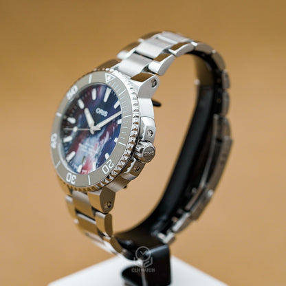 ORIS 豪利時 Aquis Upcycle 時間之海 0173377664150 斑斕面盤 潑墨面 41.5mm 2022年台灣公司貨 95%新