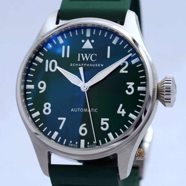 IWC萬國 IW329306 大型飛行員腕錶 43mm 綠色面盤 透明底蓋 大飛