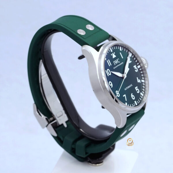 IWC萬國 IW329306 大型飛行員腕錶 43mm 綠色面盤 透明底蓋 大飛