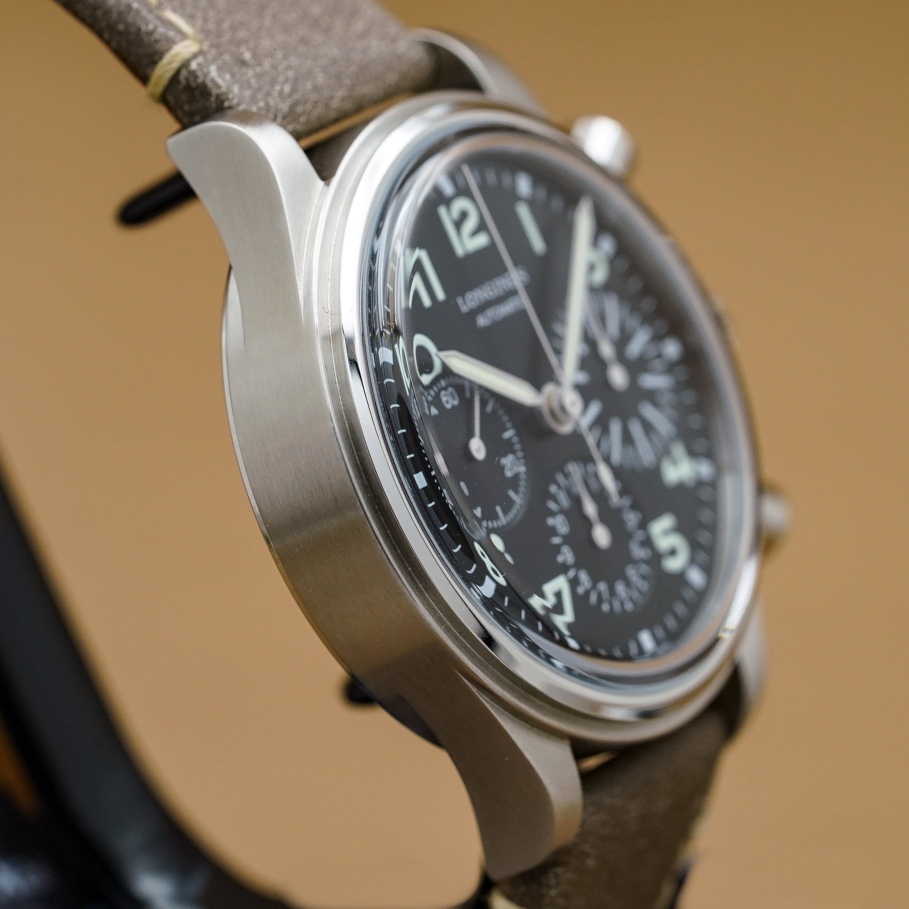 Longines 浪琴 Heritage Avigation BigEye 復刻大眼計時腕錶 複雜計時 41mm L28164532 台灣公司貨