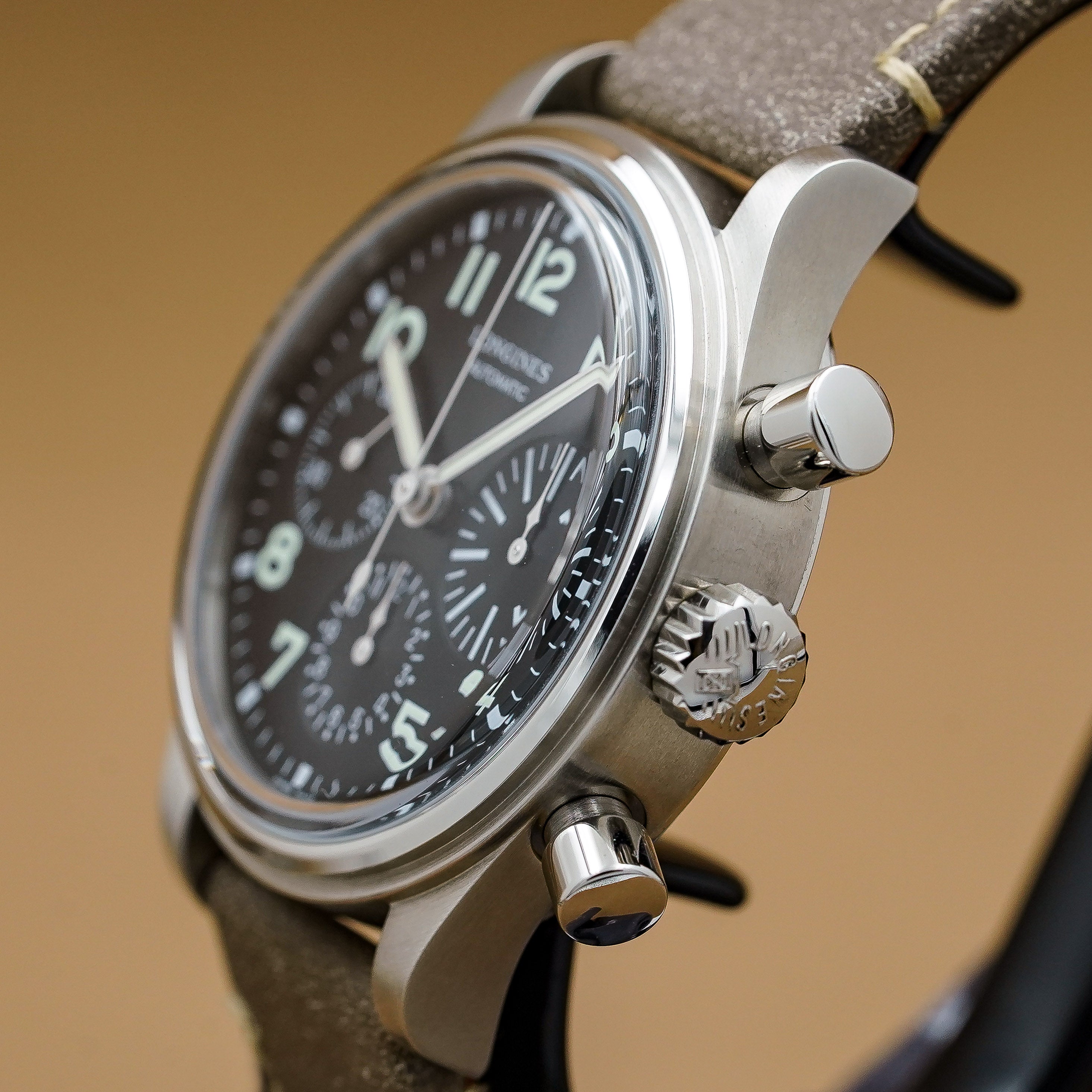 Longines 浪琴 Heritage Avigation BigEye 復刻大眼計時腕錶 複雜計時 41mm L28164532 台灣公司貨