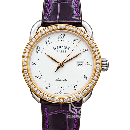 Hermès 愛馬仕 Arceau AR6.423 半金鑽石錶圈 32mm 單錶 95%新