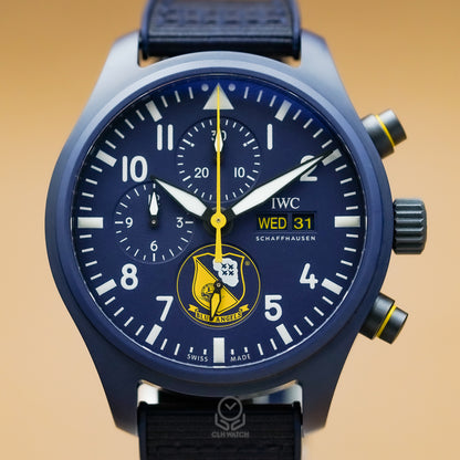 IWC 萬國錶 飛行員計時腕錶 藍天使 特別版 IW389109 藍色陶瓷 44.5mm 2023年 98%新