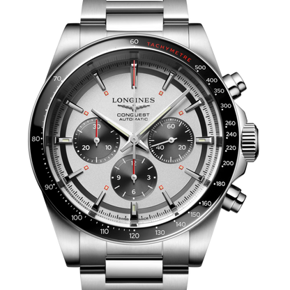 Longines 浪琴 Conquest 征服者 銀白熊貓面盤 機械計時碼錶 L38354726 2025年 42mm