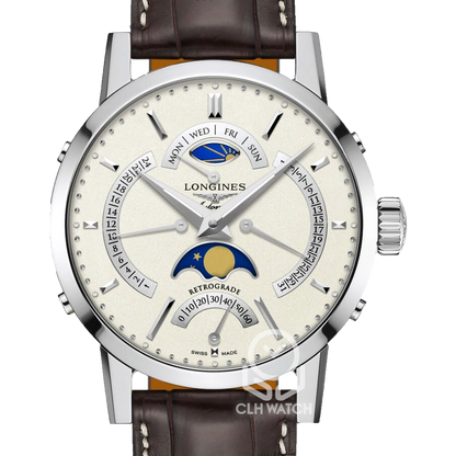 Longines 浪琴 1832系列 L48284922 四逆跳月相腕錶 米白面 42mm 單錶 95%新 送極新原廠錶帶