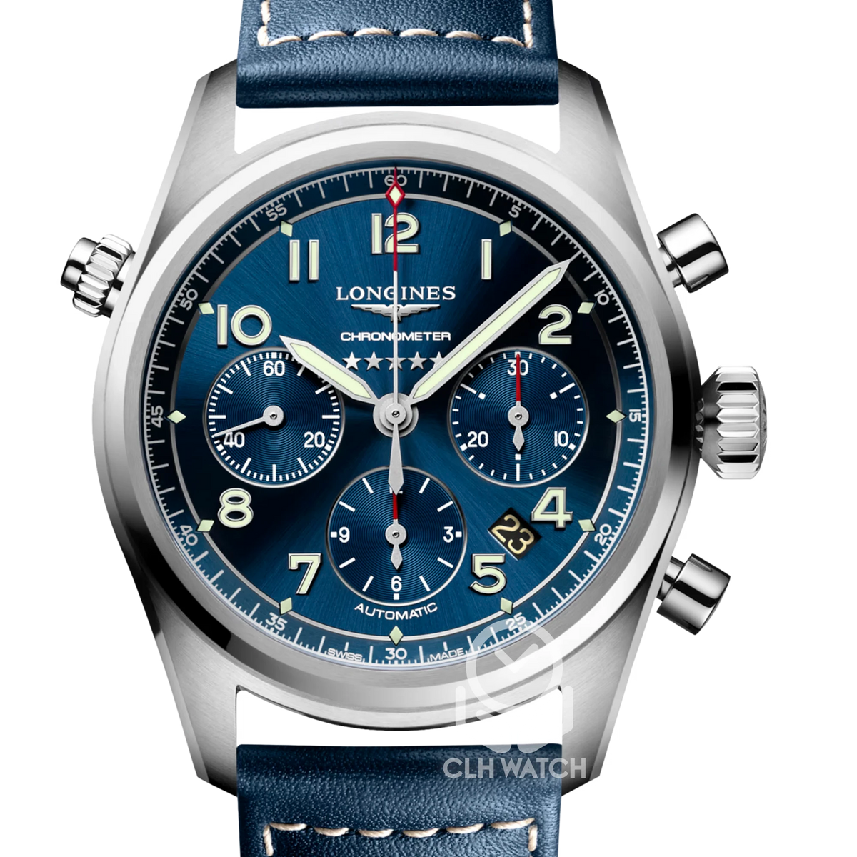 Longines 浪琴 Spirit 先行者系列飛行員計時機械錶 L38204930 藍面 計時碼錶 42mm 2024年台灣公司貨 95%新